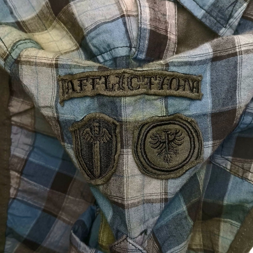 Affliction Womens Plaid Shirt Long Sleeve Button Down Size XS NEW NWT - Picture 6 of 12